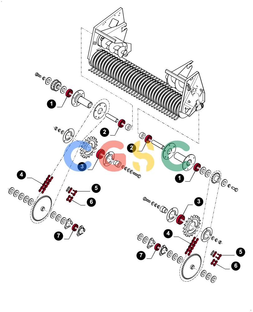 凯斯零件查询(LBX432R) - BIG RECTANGULAR BALER ''ROTOR CUTTER'' (3/03-12/08) (00.00LB011[01]) - MAINTENANCE PARTS, ROTOR CUTTER - PICK-UP AUGER DRIVE Case Agriculture