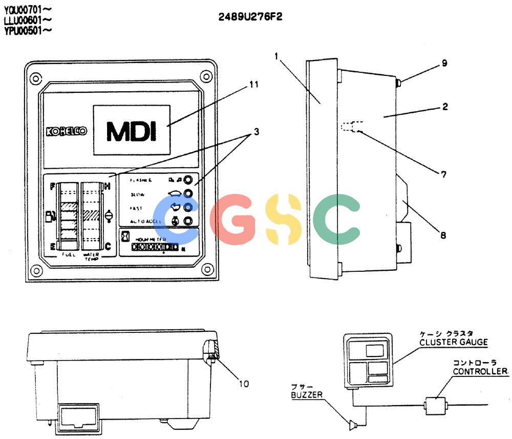 神钢零件查询(MD140C) - EXCAVATOR ASN YPU00501 (1/80-12/06) (05-008) - CLUSTER, GAUGE Kobelco