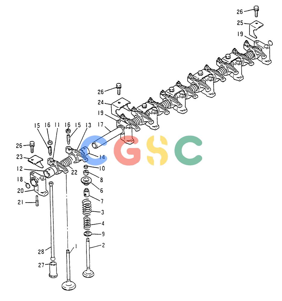 神钢零件查询(6DR5) - MITSUBISHI DIESEL ENGINE (1/06-12/06) (01-014) - VALVE GEAR TRAIN Kobelco
