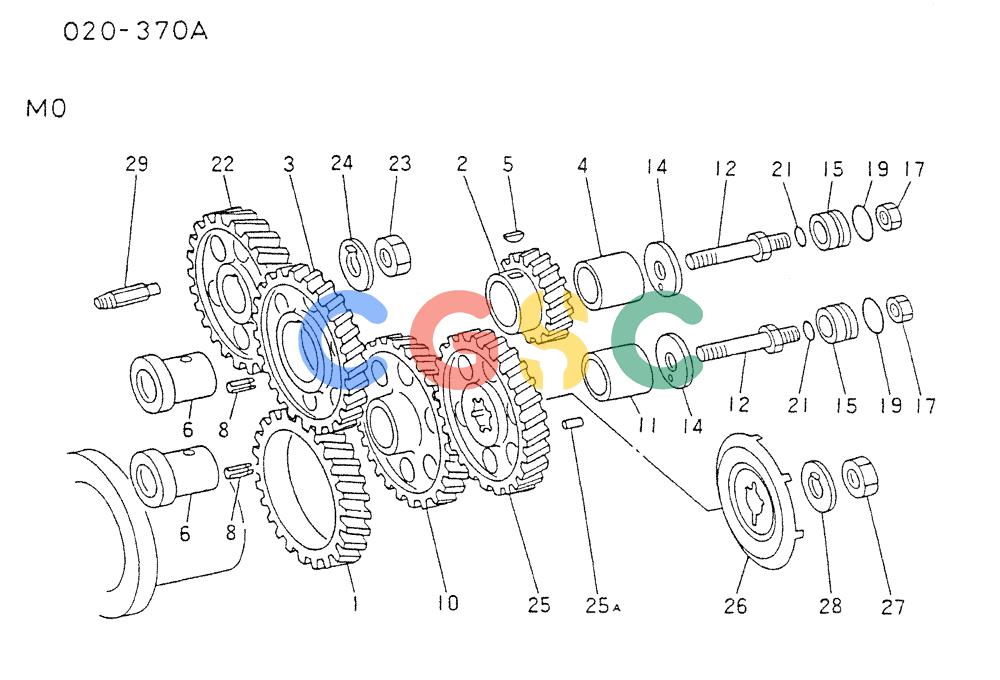 神钢零件查询(6D22CT) - MITSUBISHI DIESEL ENGINE - K909A, K910, K912 & K935 (1/76-12/06) (01-012) - TIMING GEAR Kobelco