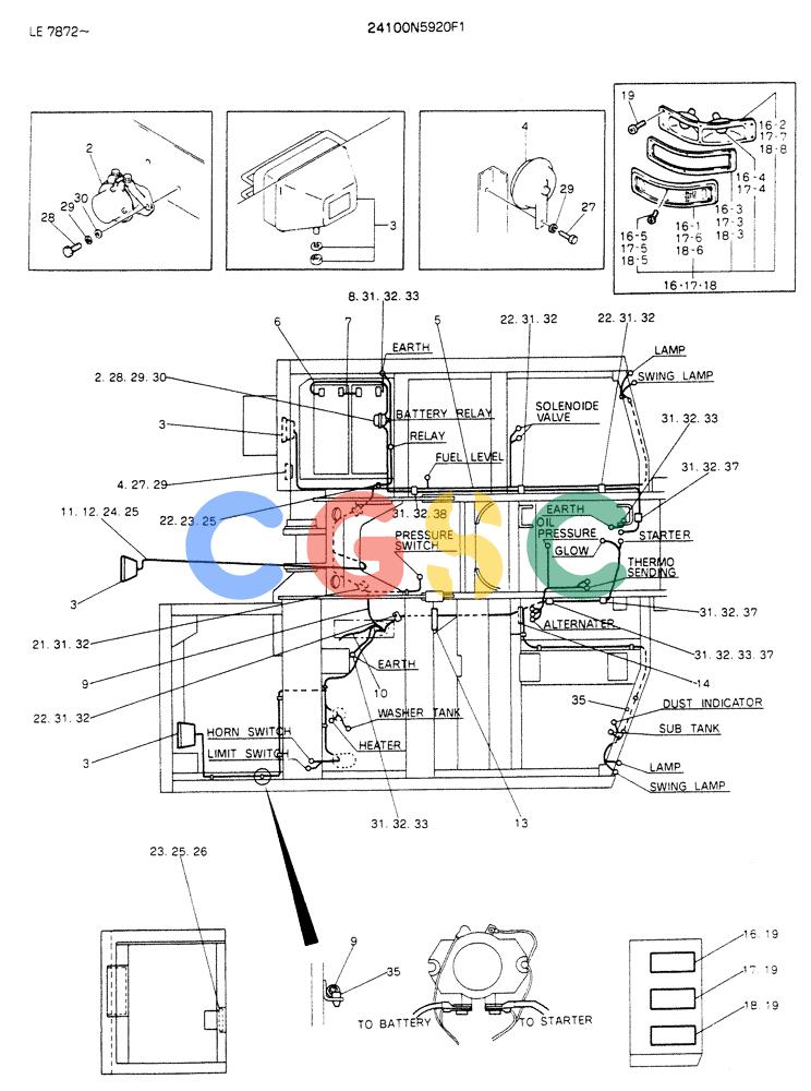 神钢零件查询(K903) - MARK II EXCAVATOR ASN LE7872 (1/88-12/03) (05-023) - WIRING ASSY, ELEC-FOR NORTH AMERICA Kobelco