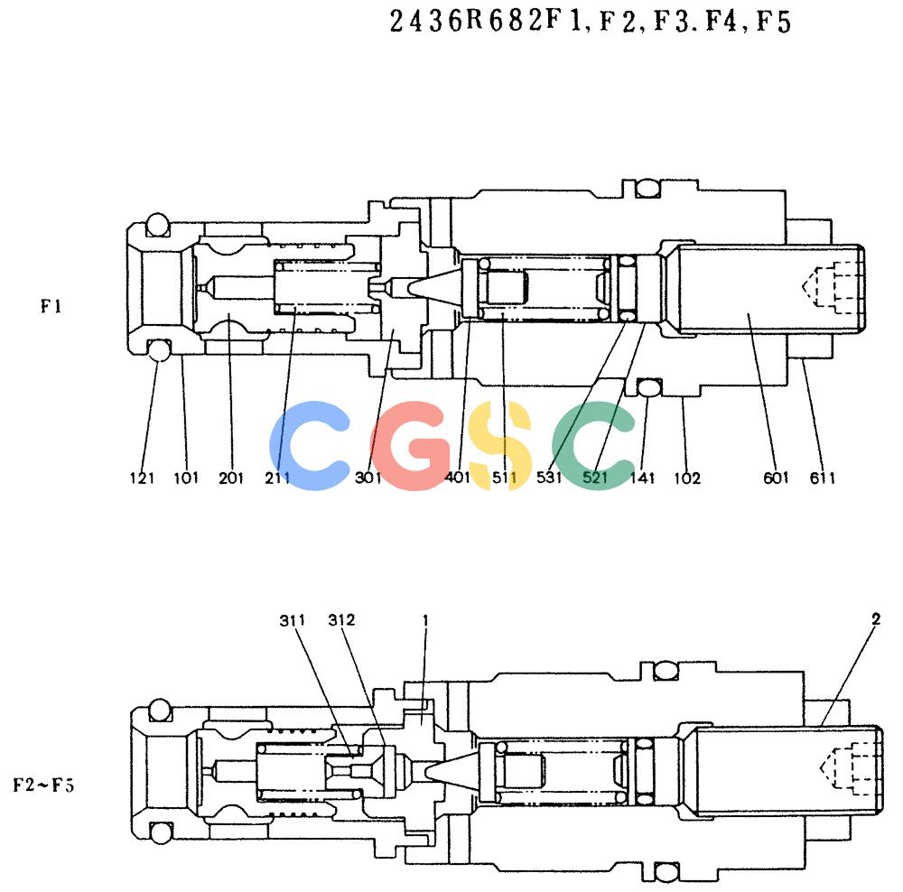 神钢零件查询(K912LC) - MARK II EXCAVATOR ASN YC-0301 (1/88-12/03) (11-002) - VALVE ASSY, MAIN RELIEF Kobelco