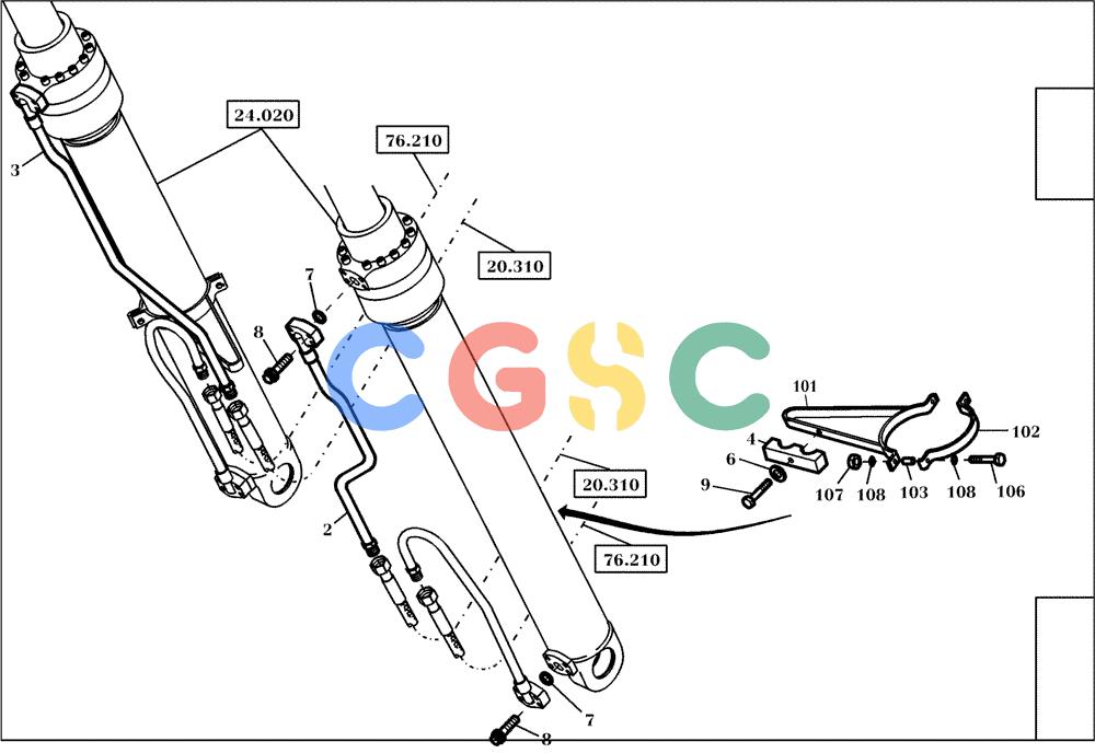 纽荷兰零件查询(EC160) - CRAWLER EXCAVATOR (4/99-) (20.600[003]) - HYDRAULIC SYSTEM BOOM CYLINDERS (S/N 716112-UP) New Holland Constructuion
