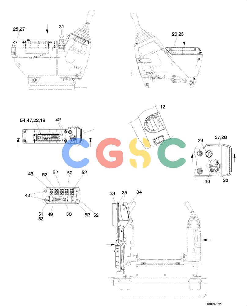 纽荷兰零件查询(E215) - CRAWLER EXCAVATOR (NA) - ASN N6DA21215 (1/06-) (09 -35[00]) - INSTRUMENT PANEL ASSY New Holland Constructuion