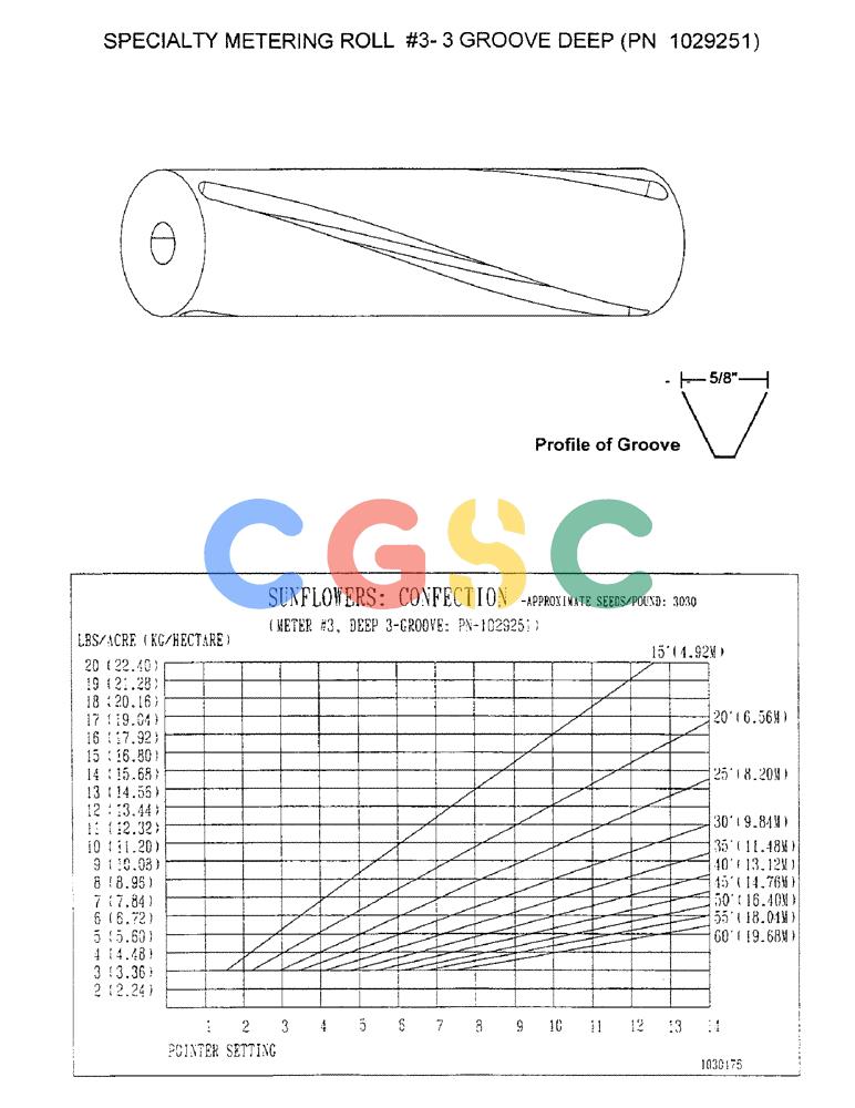 凯斯零件查询(2400) - CONCORD AIR SYSTEM (1/96-12/99) (D25) - SPECIALTY METERING ROLL #3-3 GROOVE DEEP, PN 1029251 Case Agriculture