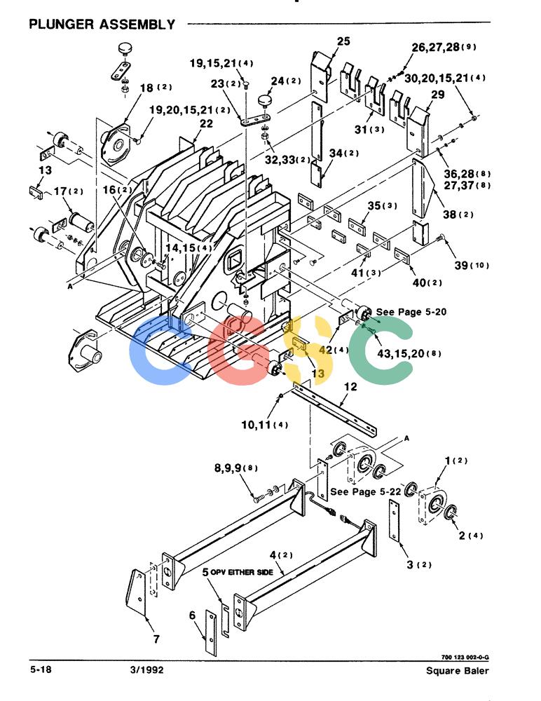 凯斯零件查询(8570) - CASE IH MID-SIZE RECTANGULAR BALER (1/91-12/96) (5-18) - PLUNGER ASSEMBLY Case Agriculture