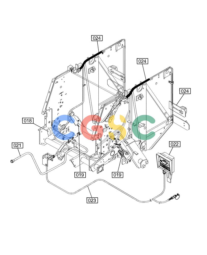 凯斯零件查询(RBX451) - CASE IH ROUND BALER (12/01-10/02) (INDEX[5]) - PICTORIAL INDEX, ELECTRICAL, FIG.018 - 024 Case Agriculture