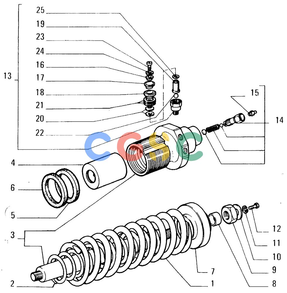纽荷兰零件查询(FD14E) - CRAWLER DOZER (2.3455[004]) - TRACK IDLER-CYLINDER New Holland Constructuion