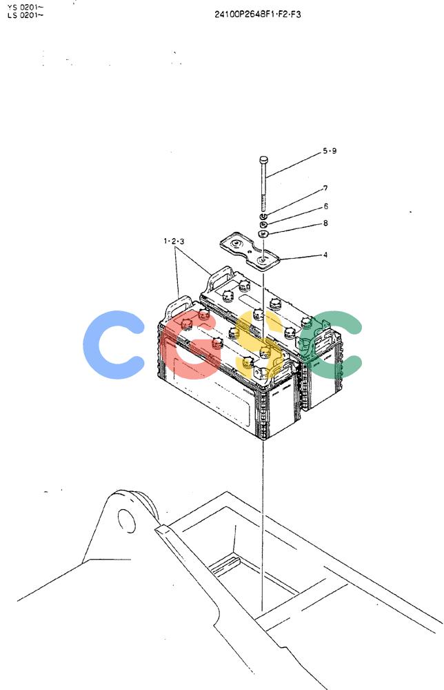 神钢零件查询(MD450BLC) - EXCAVATOR BTW TS0201 - TS0394 (1/80-12/06) (05-013) - BATTERY ASSY Kobelco