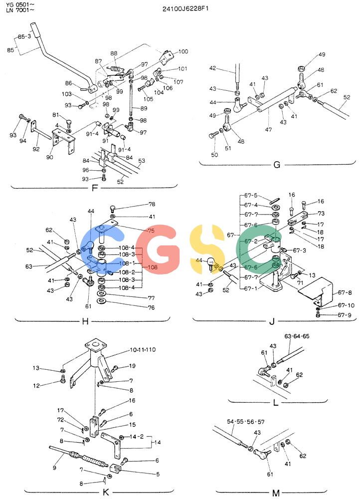 神钢零件查询(K907DLC) - EXCAVATOR ASN YG0501 (1/86-12/03) (03-004[03]) - CONTROL ASSY P/N 24100J6228F1 Kobelco