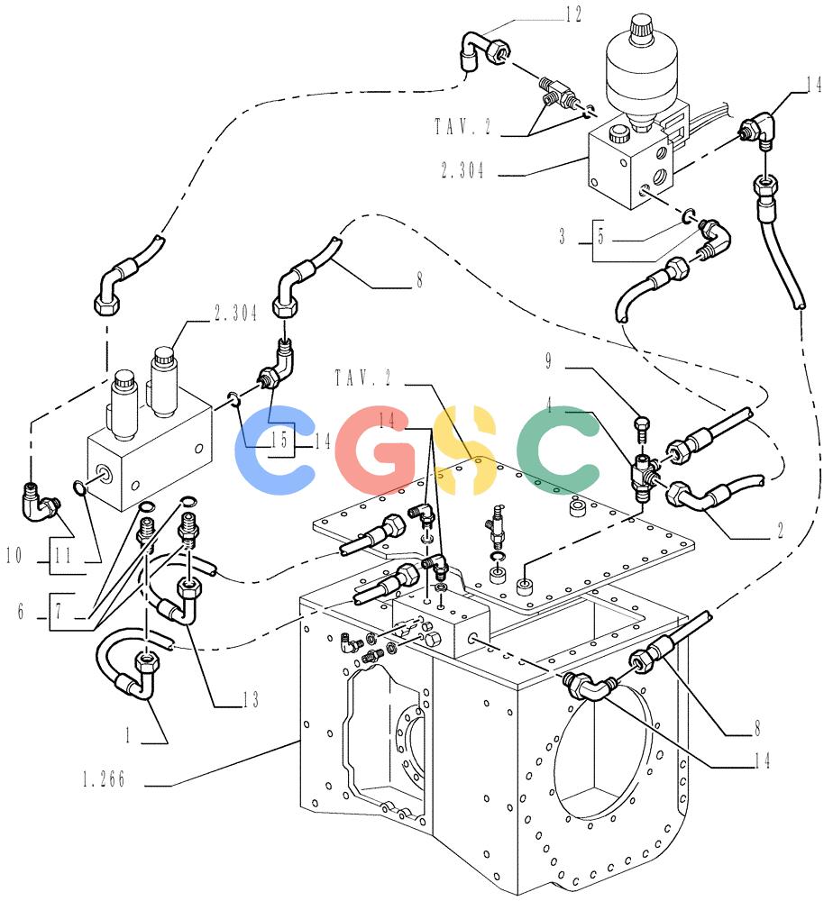 纽荷兰零件查询(DC150LT) - CRAWLER DOZER (6/00-) (2.319[03]) - STEERING CONNECTING PIPING New Holland Constructuion