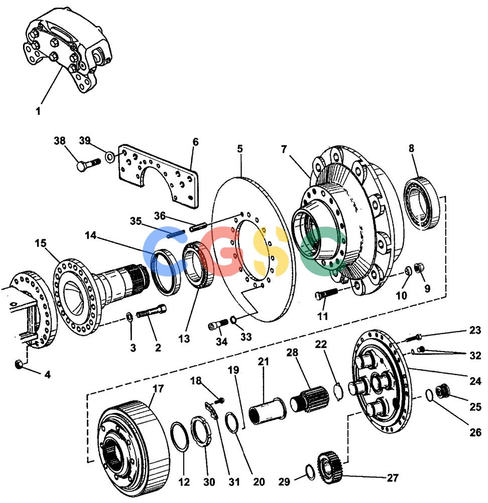纽荷兰零件查询(AD250 (3.5 VERSION)) - ARTICULATED DUMP TRUCK (7/01-) (2.377[04]) - REAR AXLE - WHEEL REDUCTION GEAR New Holland Constructuion