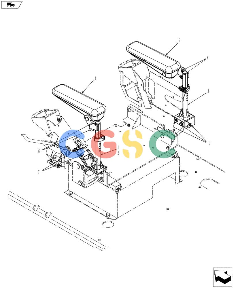 纽荷兰零件查询(E80BMSR) - COMPACT CRAWLER EXCAVATOR ASN LF06-04501 (NBTA18037) (01-051[06]) - CONTROLS, OPERATORS (DOZER) New Holland Constructuion