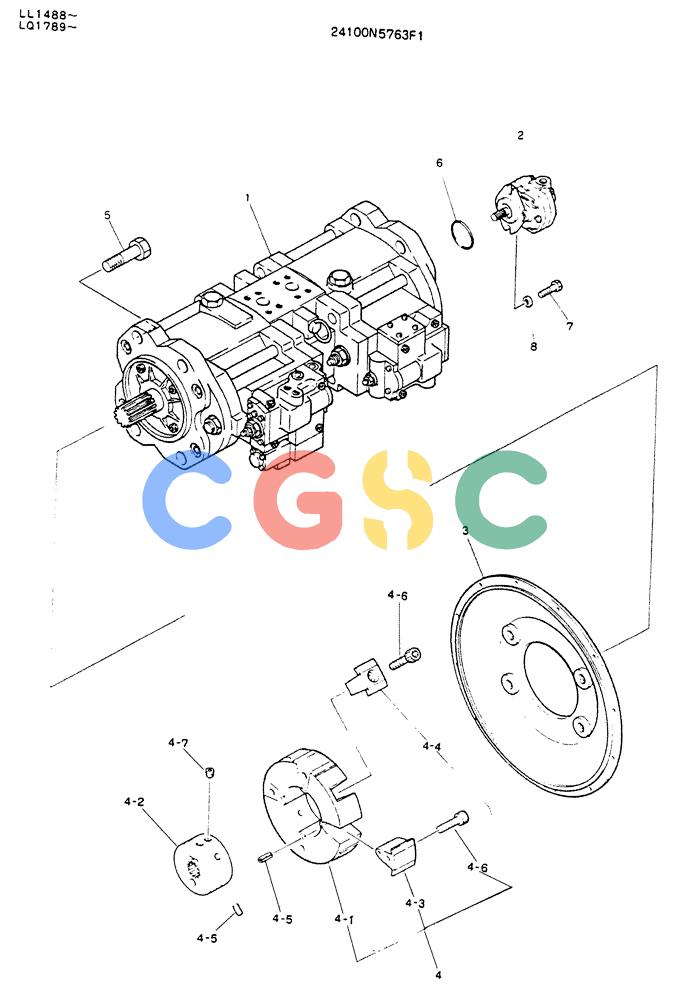 神钢零件查询(K909LC) - MARK II EXCAVATOR ASN LL1488 (1/87-12/03) (05-003) - PUMP ASSY, CONNECT Kobelco