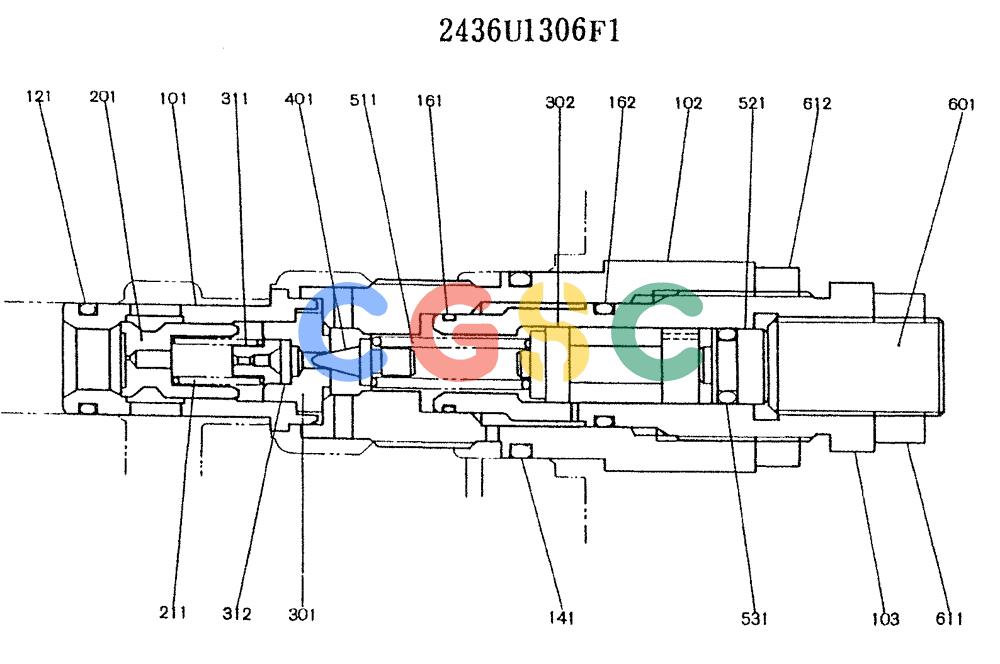 神钢零件查询(K907LC) - MARK II EXCAVATOR ASN YQ0565 (GLOBAL) (1/87-12/03) (11-036) - VALVE ASSY, MAIN RELIEF Kobelco