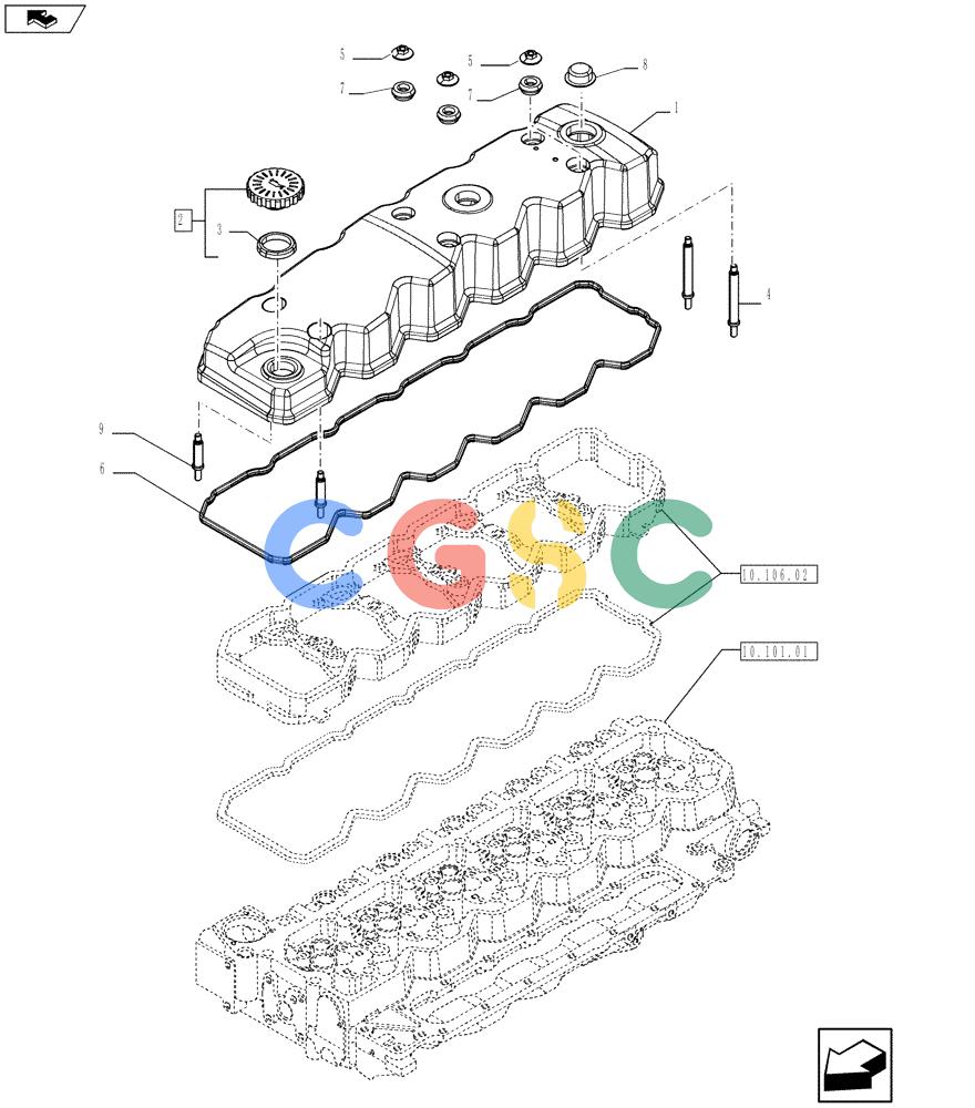 神钢零件查询(F4HFE613S A003) - ENGINE 504386128 - YN02P00090P1 (7/13-) (10.101.02) - CYLINDER HEAD COVERS (504327543) Kobelco