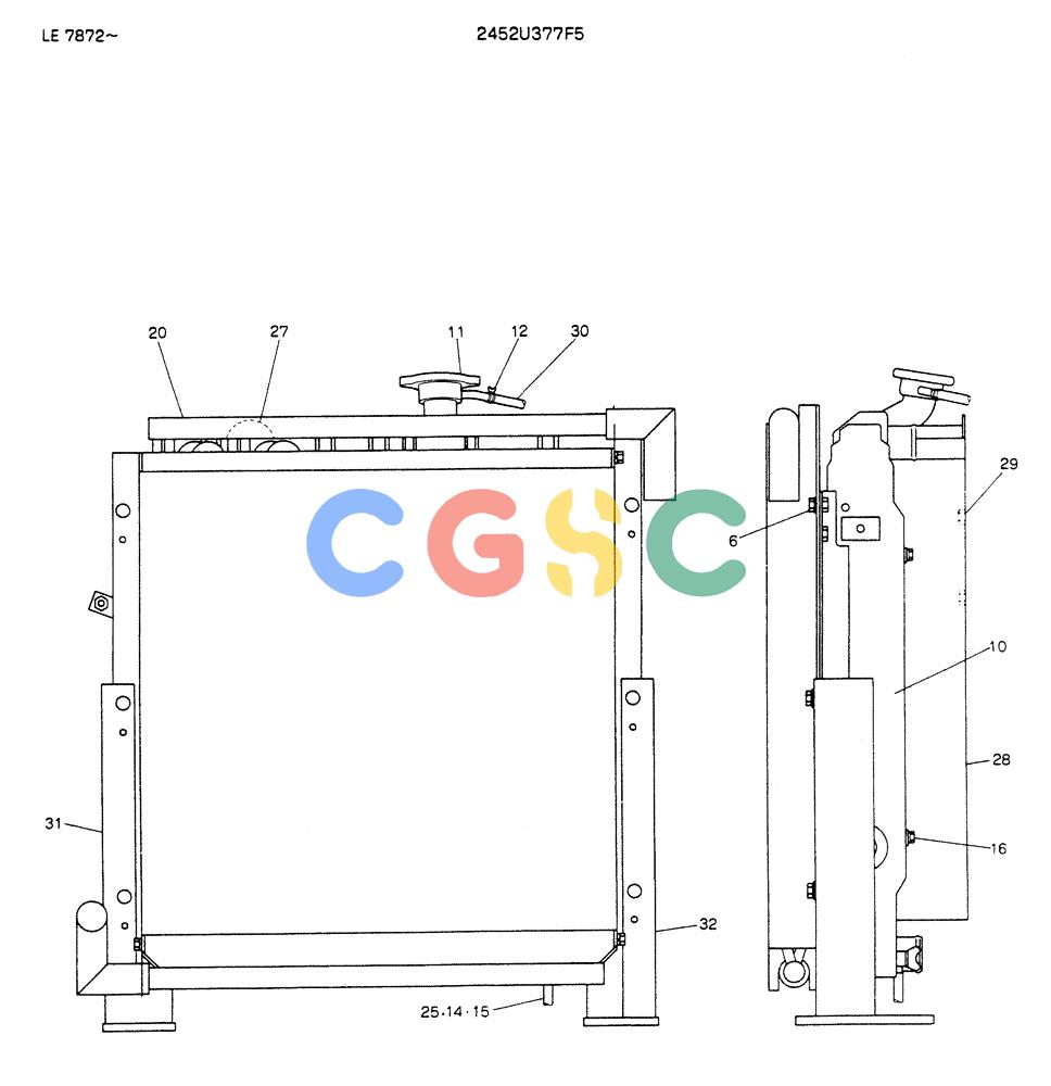 神钢零件查询(K903) - MARK II EXCAVATOR ASN LE7872 (1/88-12/03) (05-006) - RADIATOR ASSY Kobelco