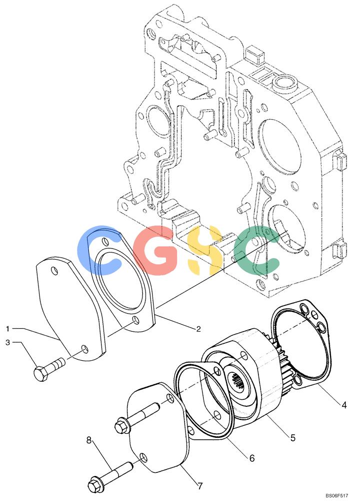 纽荷兰零件查询(D150B) - CRAWLER DOZER TIER 3 (HYDRO) (10/07-) (02-24) - GEAR COVER PLATE - POWER TAKE - OFF New Holland Constructuion