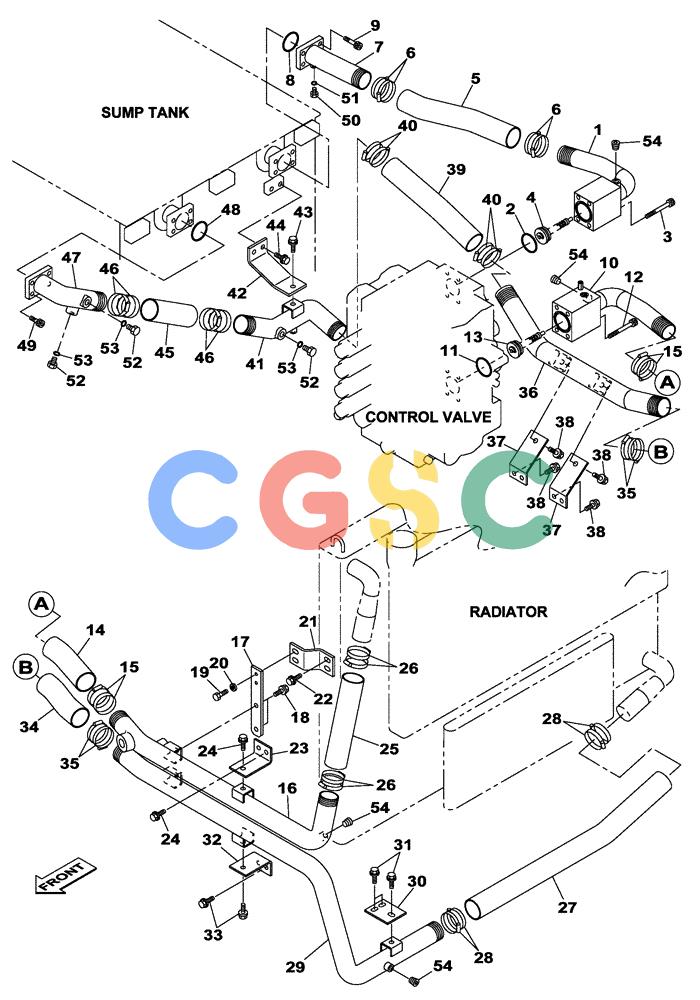 纽荷兰零件查询(E805) - CRAWLER EXCAVATOR TIER 3 (7/06-) (08-005-00[01]) - HYDRAULIC CIRCUIT - COOLER New Holland Constructuion