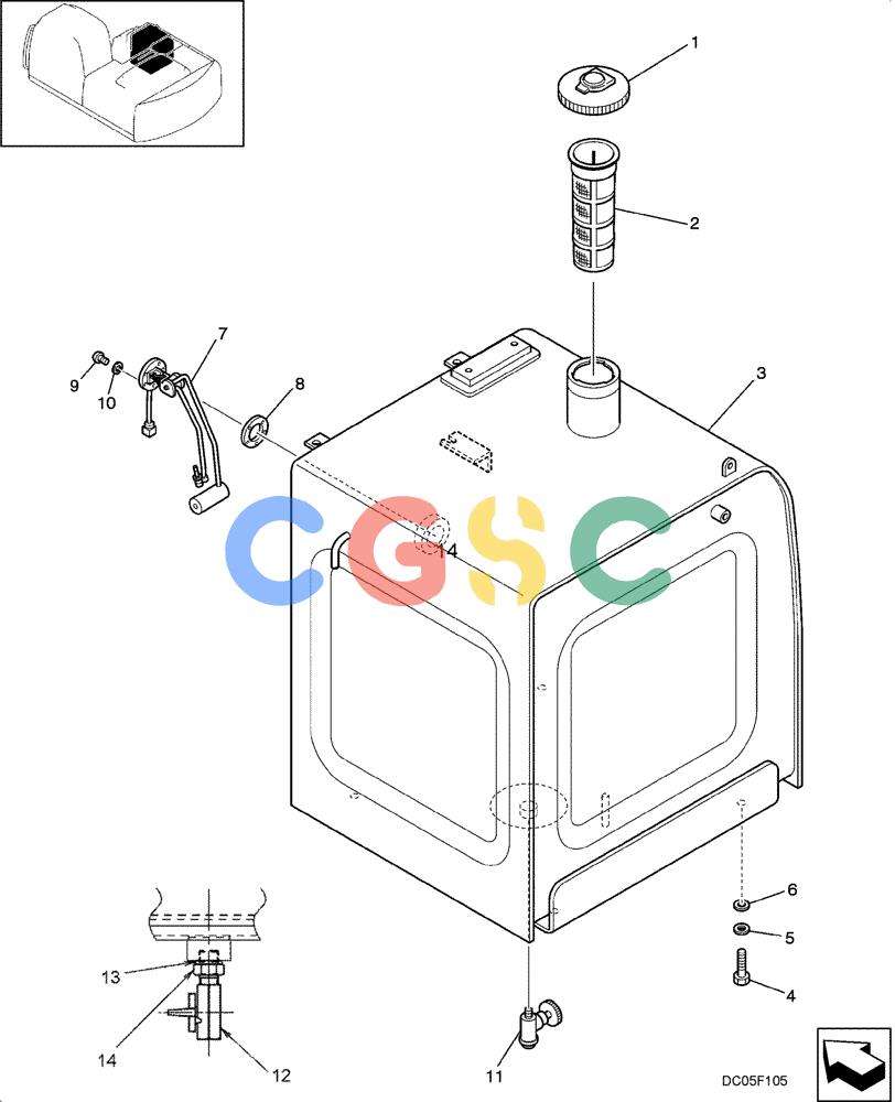 纽荷兰零件查询(EH215) - CRAWLER EXCAVATOR (9/03-) (03 -01[00]) - FUEL TANK New Holland Constructuion