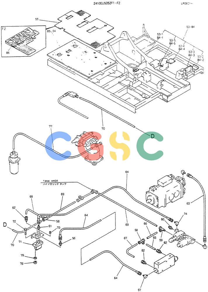 神钢零件查询(K905LC) - EXCAVATOR BTW YP0115 - YP0301 (1/85-12/03) (09-019[02]) - CONTROL ASSY (DOZER) 24100J5052F1 Kobelco