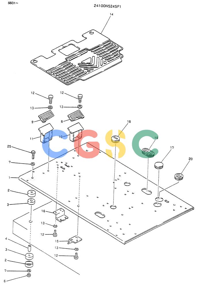 神钢零件查询(K903) - MARK II EXCAVATOR BTW LE6601 - LE7871 (1/88-12/03) (02-004) - PLATE ASSY, FLOOR (FOR REMOTE CONTROL) Kobelco