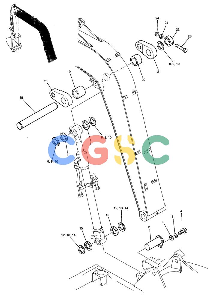 纽荷兰零件查询(EH70) - MIDI CRAWLER EXCAVATOR (N.A.) (1/05-) (115) - CYLINDER INSTALLATION New Holland Constructuion