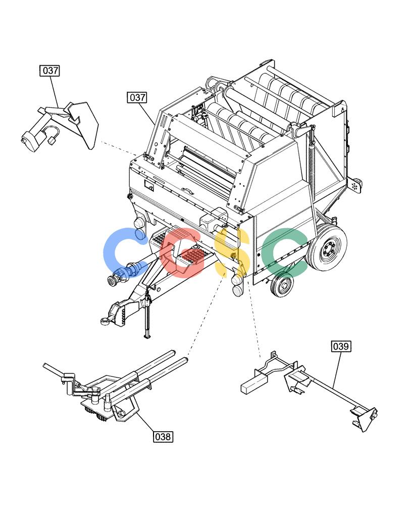 凯斯零件查询(RBX451) - CASE IH ROUND BALER (12/01-10/02) (INDEX[9]) - PICTORIAL INDEX, ELECTRIC TWINE WRAP, FIG. 037 - 039 Case Agriculture