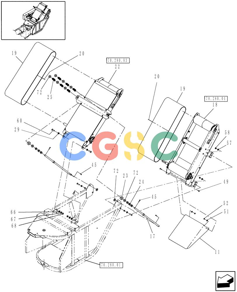凯斯零件查询(BTX11) - CASE IH BALE THROWER (1/02-) (70.280.02) - APRON, UPPER & LOWER Case Agriculture