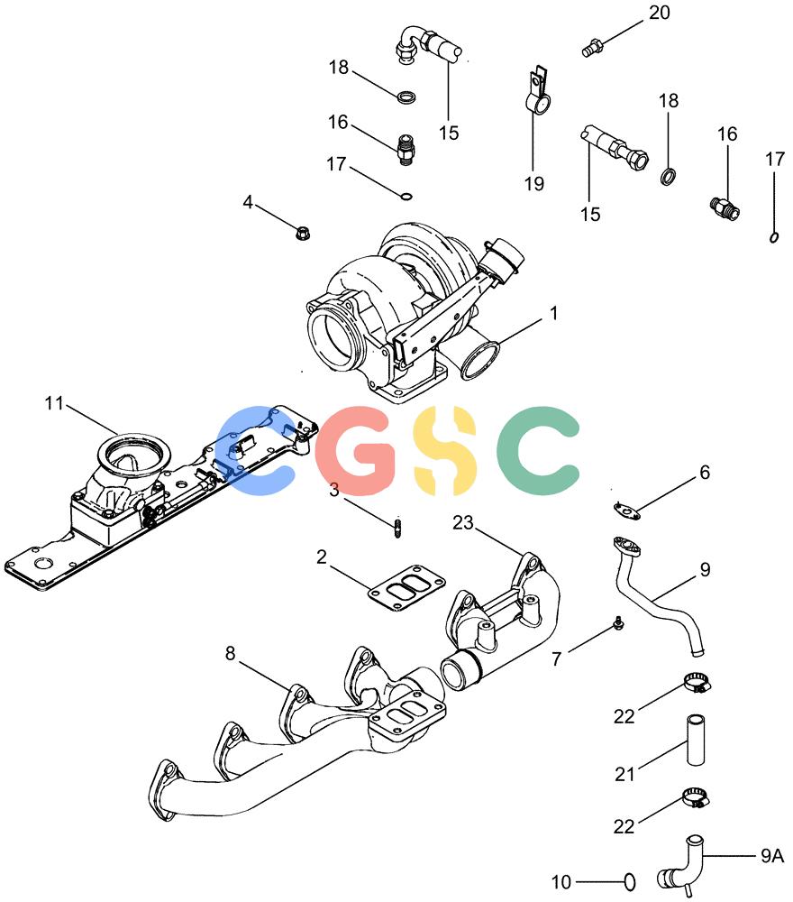 凯斯零件查询(FLX3020) - FLOATER (6/06-1/12) (02-04) - TURBOCHARGER SYSTEM Case Agriculture