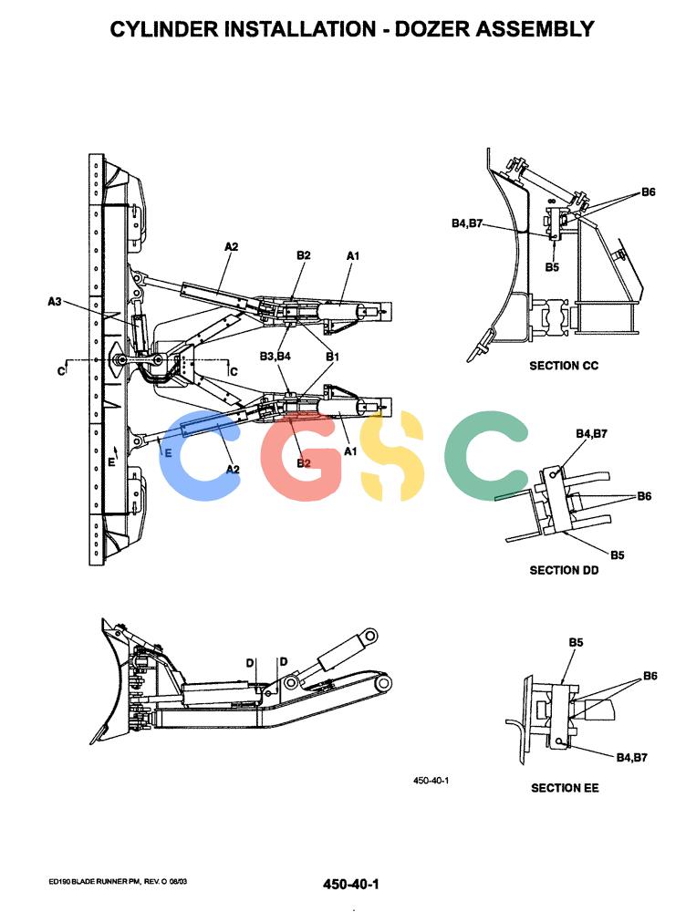神钢零件查询(ED190LC-6E) - BLADE RUNNER EXCAVATOR/DOZER BTW YL03U0136 - YL03U0292 (1/05-12/06) (03-024) - CYLINDER INSTALLATION - DOZER ASSEMBLY Kobelco