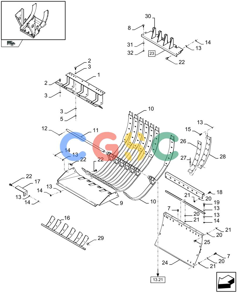 凯斯零件查询(LB333P) - BIG RECTANGULAR BALER 'PACKER CUTTER' (9/08-12/12) (13.22[01]) - FEED CHAMBER, GUIDE Case Agriculture