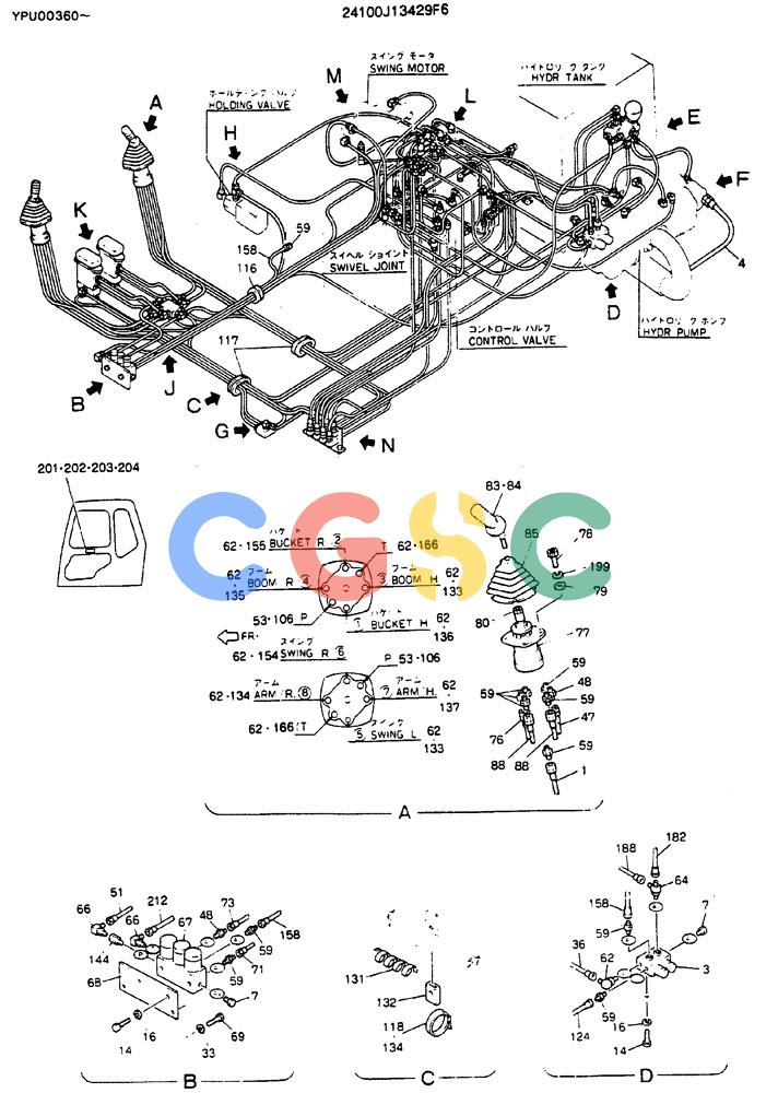 神钢零件查询(MD140C) - EXCAVATOR BTW YPU0301 - YPU0500 (1/80-12/06) (03-003[01]) - REMOTE-CONTROL ASSY Kobelco