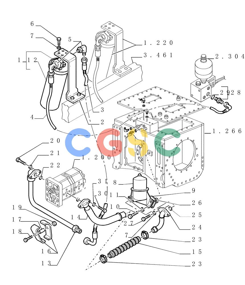 纽荷兰零件查询(DC180LT) - CRAWLER DOZER (5/00-) (2.319[01]) - STEERING CONNECTING PIPING - VERSION (01) New Holland Constructuion
