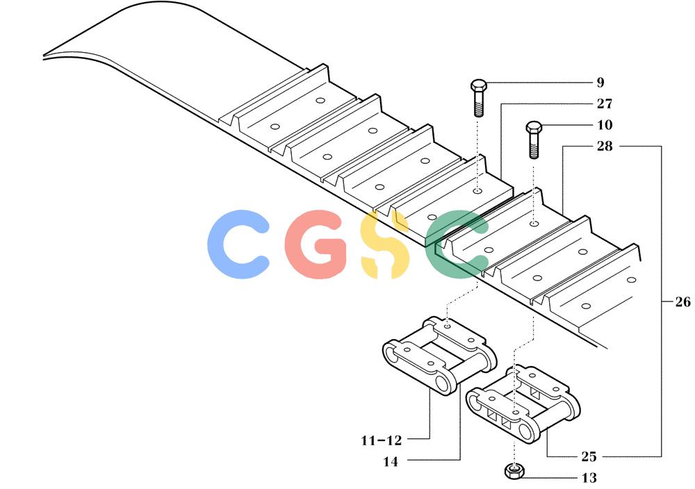 纽荷兰零件查询(DC80) - CRAWLER DOZER (N.A. VERSION) (4/99-) (9.240[02B]) - TRACK CHAIN (L=610 MM) LGP DC80 New Holland Constructuion