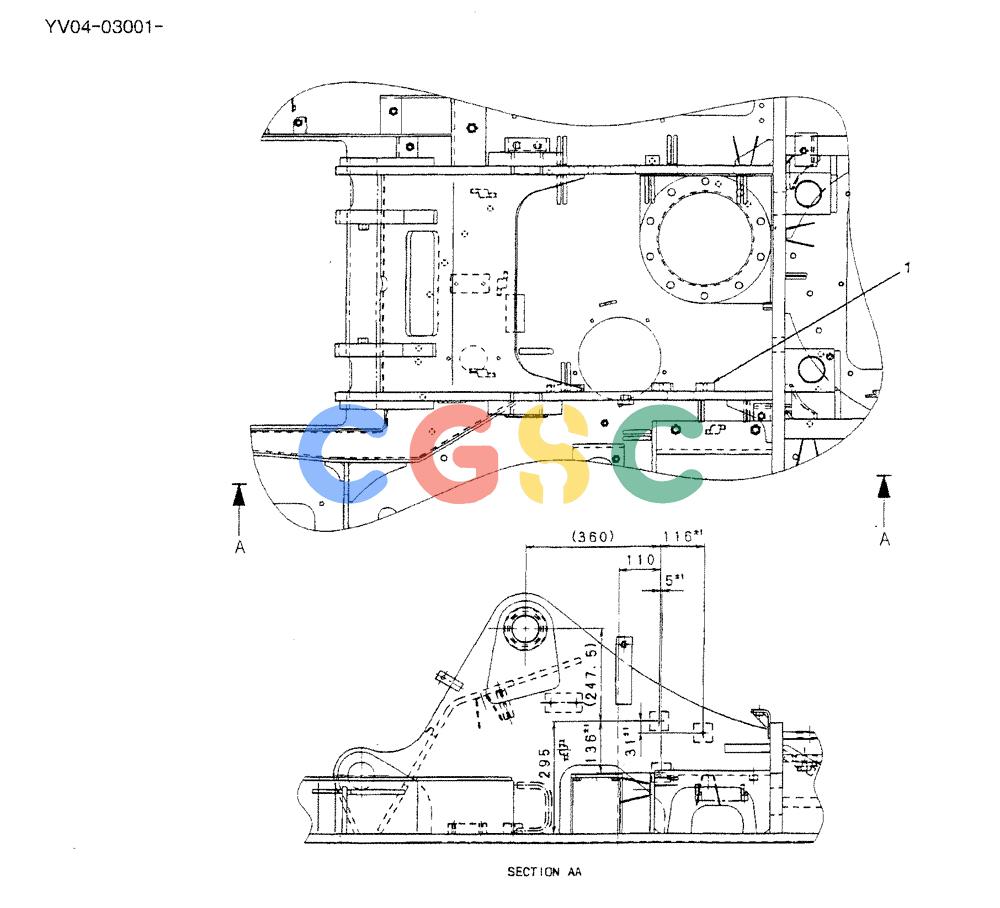 神钢零件查询(BREAKER) - ATTACHMENT (N&B) - SK115SR & SK135SR - ASN YV04, YY04, YH04-03001 (9/04-) (01-001) - FRAME, UPP Kobelco