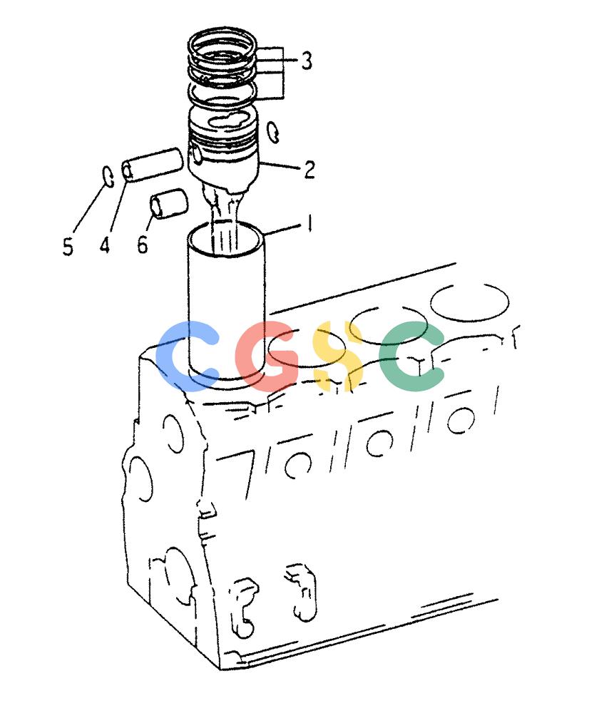 神钢零件查询(6DR5) - MITSUBISHI DIESEL ENGINE (1/06-12/06) (08-004) - LINER AND PISTON KIT Kobelco