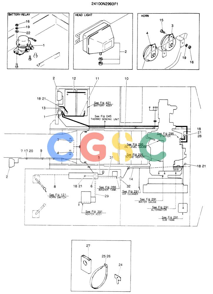 神钢零件查询(K904EL) - EXCAVATOR ASN LX1401 (1/86-12/03) (05-015) - WIRING ASSY, ELEC, P/N 24100N2993F1 Kobelco