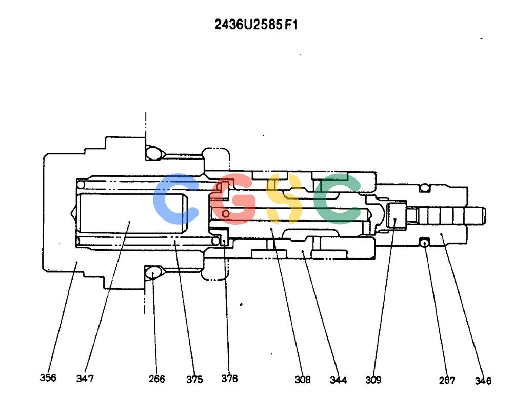 神钢零件查询(MD240C) - EXCAVATOR BTW LLU0301 - LLU0600 (1/80-12/06) (12-007) - VALVE ASSY, SEQUENCE - 2436U2585F1 Kobelco