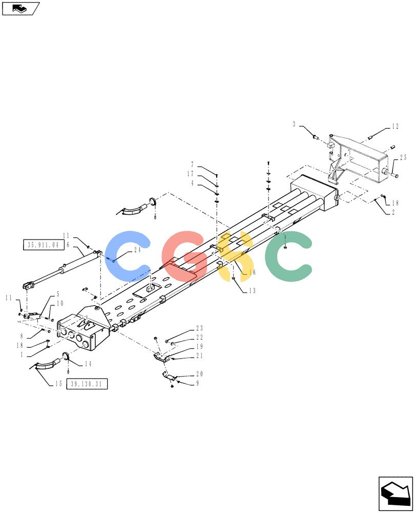 凯斯零件查询(810) - FLEX-AIR APPLICATOR - 2012 (2/12-) (39.130.22) - 70' BOOM, RH, INNER, 2-1/2" TUBES Case Agriculture