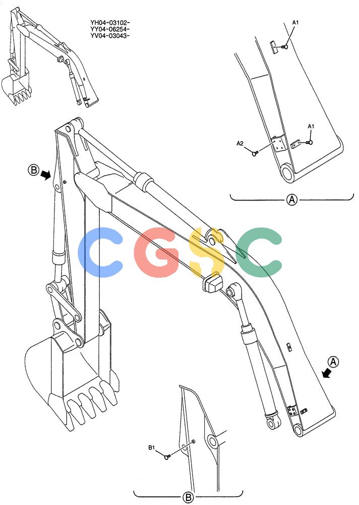 纽荷兰零件查询(E115SR) - CRAWLER EXCAVATOR ASN YV04-03043 (05-018) - CAP ASSY New Holland Constructuion