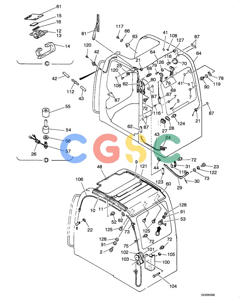 纽荷兰零件查询(E160) - CRAWLER EXCAVATOR (N.A.) (1/06-) (09 -14[00]) - CAB ASSEMBLY New Holland Constructuion