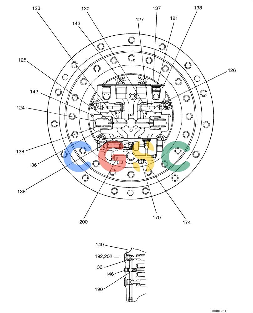 纽荷兰零件查询(E130) - CRAWLER EXCAVATOR (N.A.) (1/06-) (06 -03[00]) - TRAVEL MOTOR UPER SECTION New Holland Constructuion