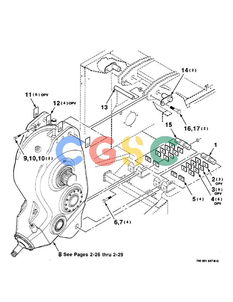 凯斯零件查询(8580) - CASE IH LARGE RECTANGULAR BALER (1/88-12/98) (02-18) - GEARBOX MOUNTING ASSEMBLY, S.N. CFH0026171 AND LATER Case Agriculture