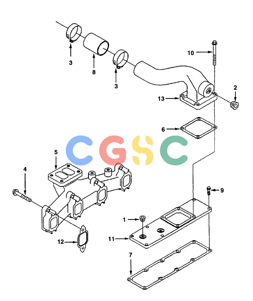 纽荷兰零件查询(DC80) - CRAWLER DOZER (N.A. VERSION) (4/99-) (0.071[01B]) - INTAKE MANIFOLD DC80 New Holland Constructuion