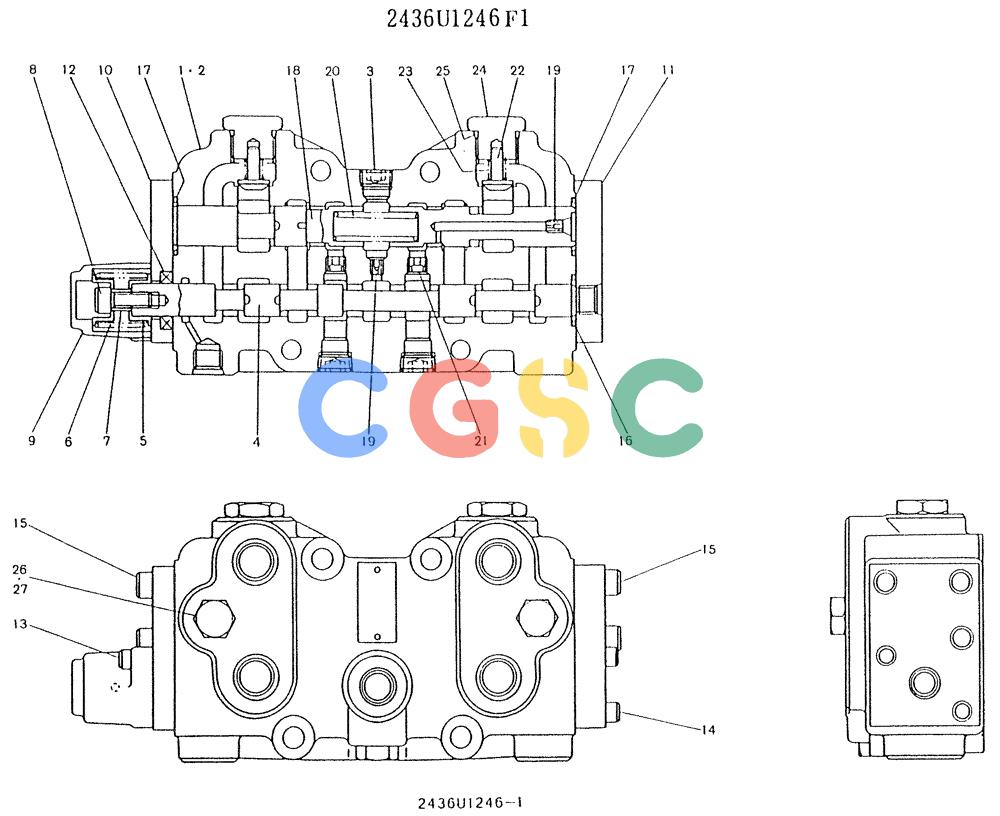 神钢零件查询(K903) - MARK II EXCAVATOR BTW LE6601 - LE7871 (1/88-12/03) (11-048) - VALVE ASSSY, FLOW DIVIDED Kobelco