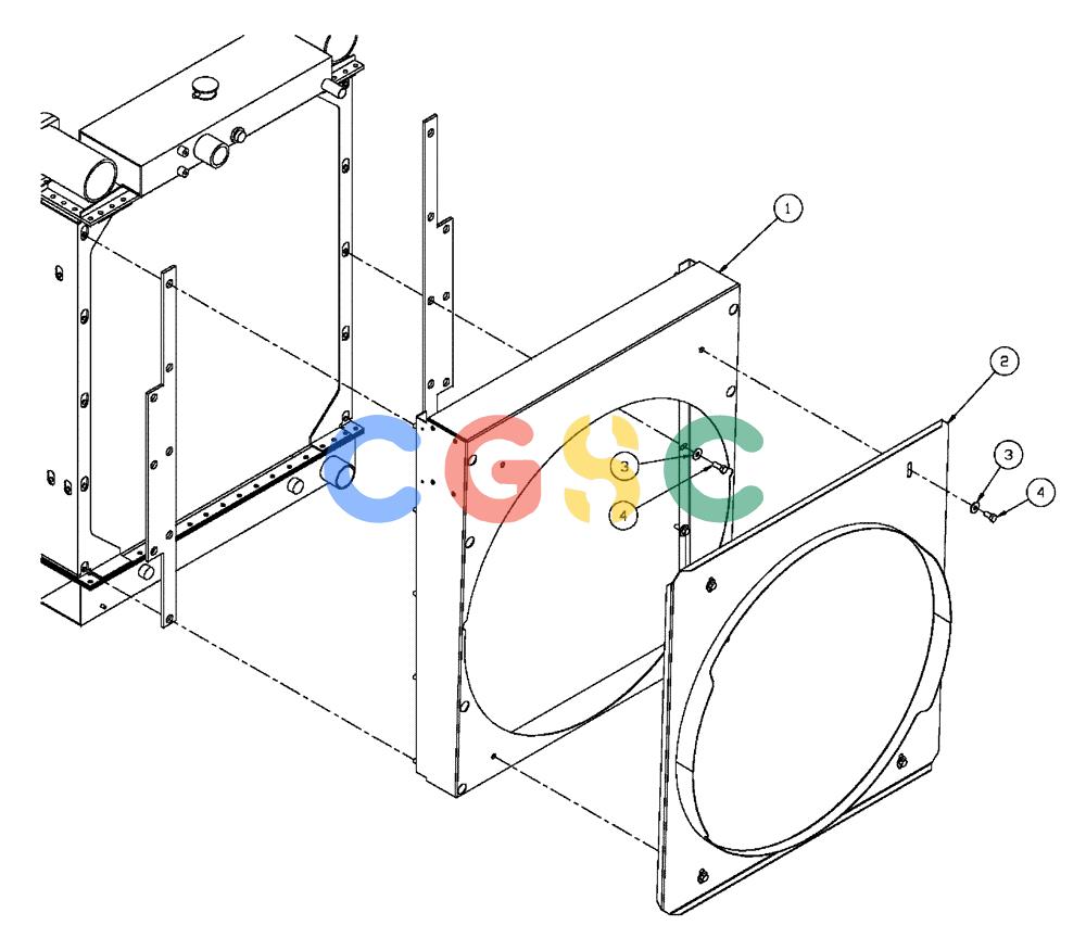凯斯零件查询(FLX3330B) - FLOATER (12/99-9/02) (02-058) - FAN SHROUD GROUP (FLX3300B CASE ENGINE) Case Agriculture