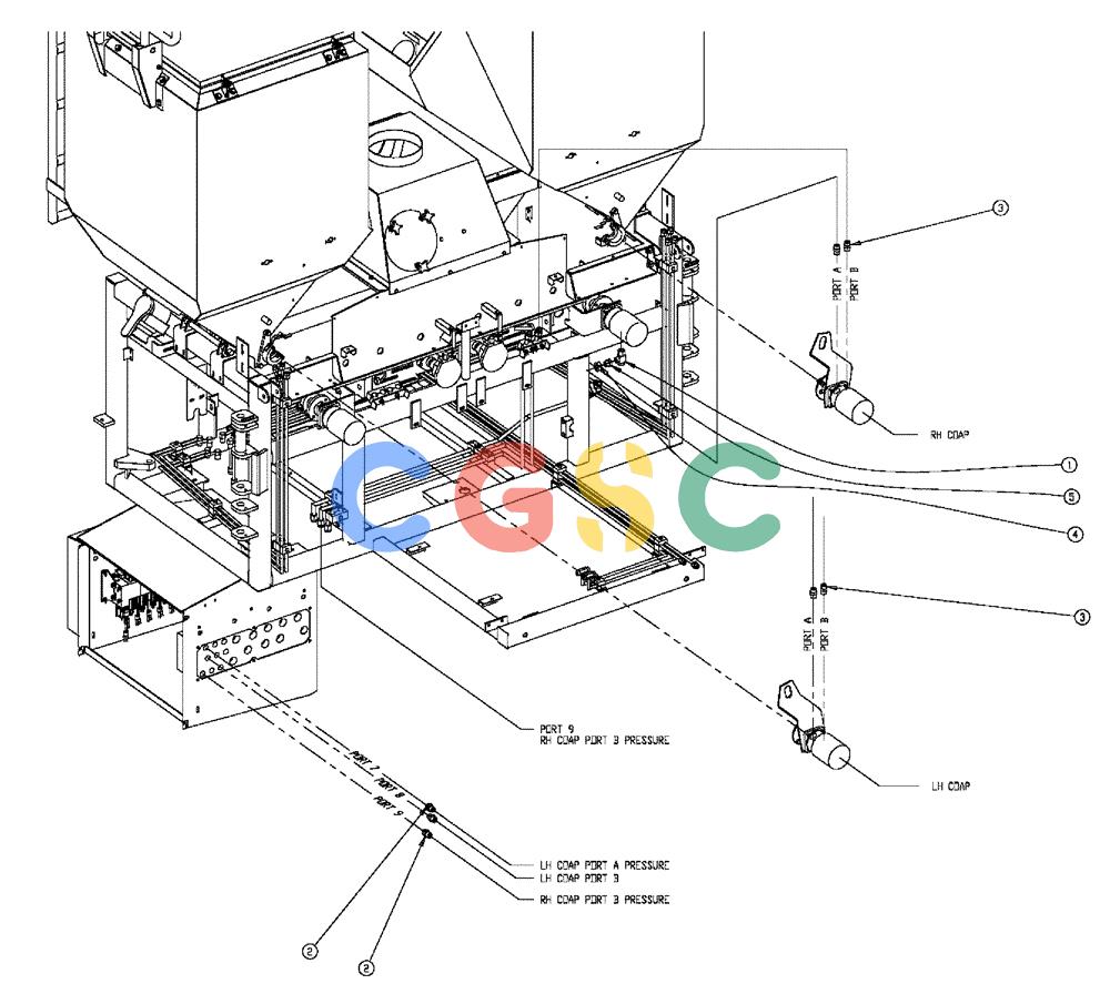 凯斯零件查询(438) - FLEX-AIR APPLICATOR - 2003 (3/03-10/03) (02-019) - FITTING GROUP, DOUBLE BIN, 37 & 50 CU FT Case Agriculture