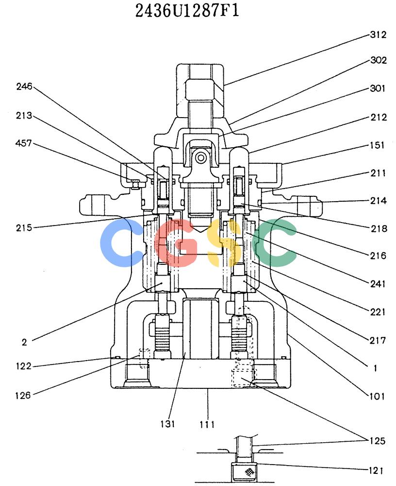 神钢零件查询(K905LC) - MARK II EXCAVATOR BTW YP1001 - YP1281 (1/87-12/03) (11-030) - VALVE ASSY, PILOT (P/N 24361287F1) Kobelco