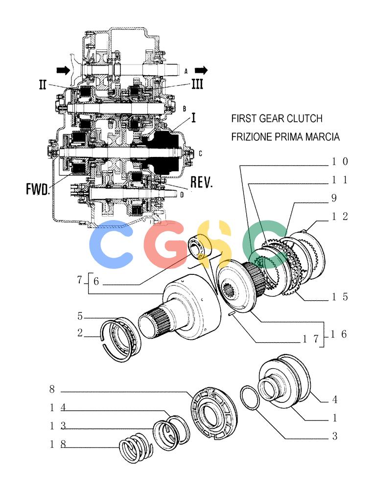 纽荷兰零件查询(FD145) - CRAWLER DOZER (N.A. VERSION) (10/98-) (1.211[16]) - TRANSMISSION - COMPONENTS New Holland Constructuion